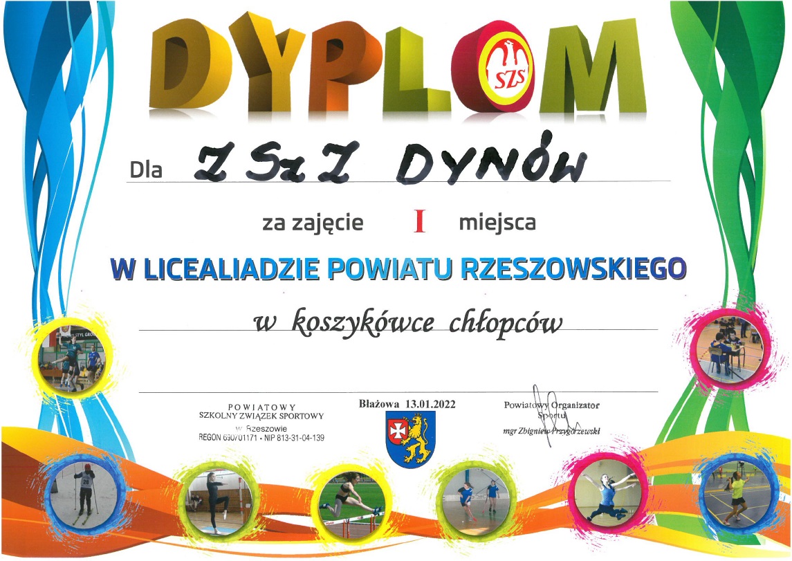 I miejsce w Powiatowej Licealiadzie w piłce koszykowej chłopców w Błażowej.