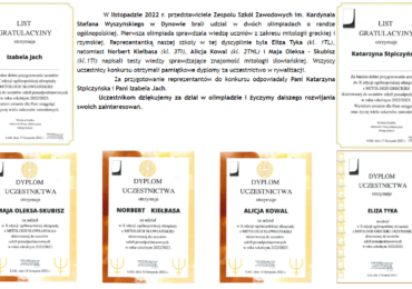 WYNIKI X EDYCJI OGÓLNOPOLSKIEJ OLIMPIADY Z MITOLOGII SŁOWIAŃSKIEJ ORAZ Z MITOLOGII GRECKIEJ I RZYMSKIEJ