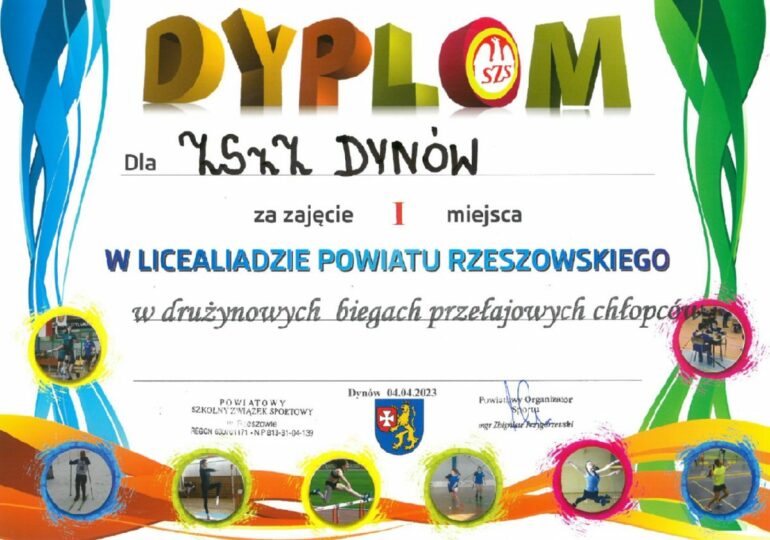 Powiatowa Licealiada w drużynowych i indywidualnych biegach przełajowych w Dynowie.