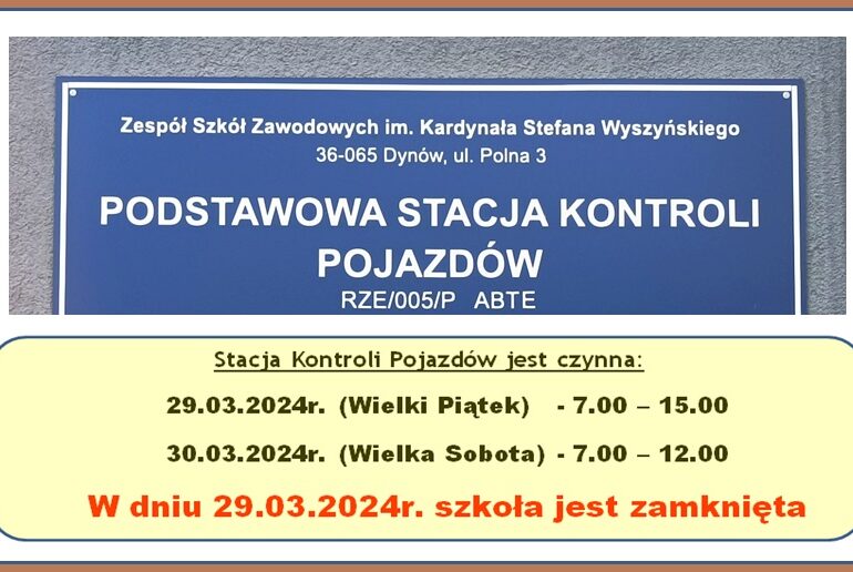 INFORMACJA - STACJI KONTROLI POJAZDÓW