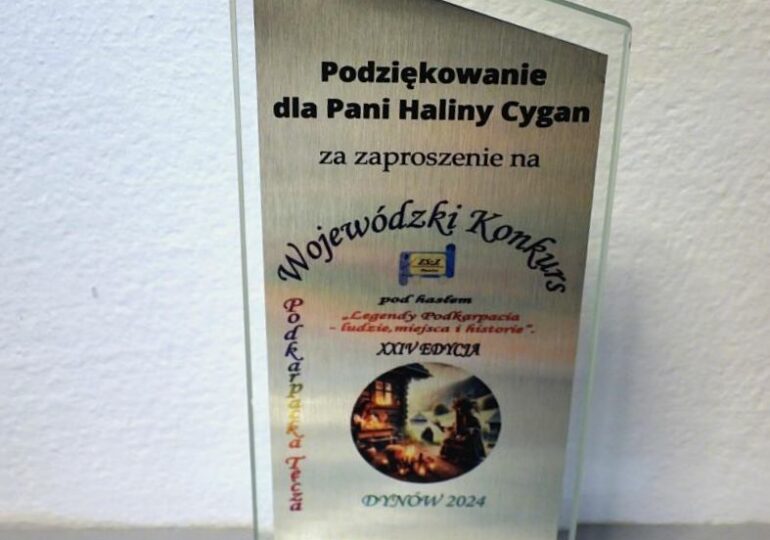 Podziękowanie dla ZSzZ w Dynowie za organizację XXIV edycji Podkarpackiej Tęczy......