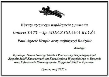 Pani Agacie Krupie: Wyrazy szczerego współczucia z powodu śmierci Taty