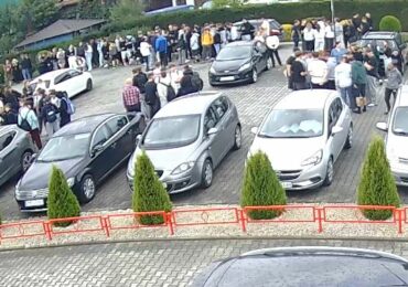 Próbna ewakuacja w Zespole Szkół Zawodowych im. Kardynała Stefana Wyszyńskiego w Dynowie.