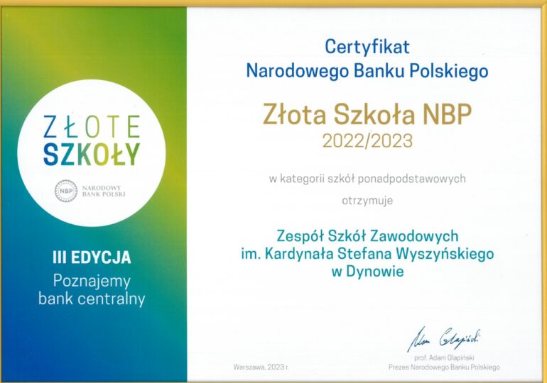 ZŁOTA SZKOŁA NBP 2022/2023 – III edycja