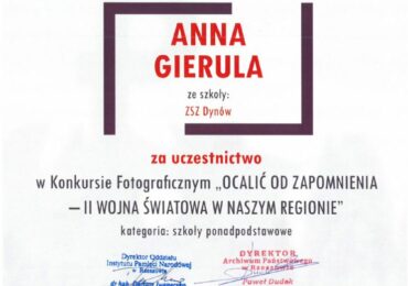 Konkurs fotograficzny ,,Ocalić od zapomnienia – II Wojna Światowa w naszym regionie’’