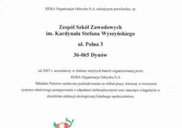ZAŚWIADCZENIE REBA
