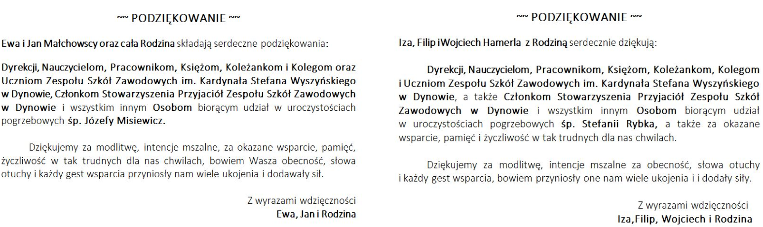 Podziękowania